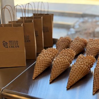Hello Sweet Cream - Waffle cones for private catered event - Ice Cream & Frozen Yogurt Near Me - Santa Fe, New Mexico