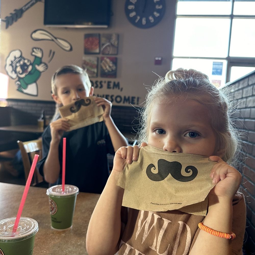 Pizza Factory - Harper and Luke playing with their napkins - Pizza Near Me - Hesperia, California Pizza Factory - Harper and Luke playing with their napkins - Pizza Near Me - Hesperia, California