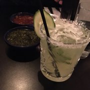 Photo of Diego's Taqueria - Kingston, NY, United States. Salsa and jalapeño cucumber margarita.
