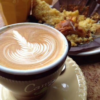 Picnick View Cafe - Decaf flat white with a semi-demolished orange and poppyseed muffin - Coffee & Tea Near Me - Westmead, NSW