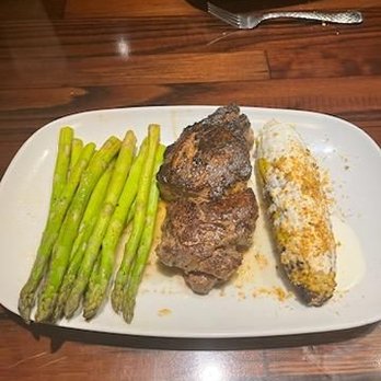 LongHorn Steakhouse - Ribeye, asparagus, and grilled corn. - Steakhouses Near Me - W Springfield, New Jersey LongHorn Steakhouse - Ribeye, asparagus, and grilled corn. - Steakhouses Near Me - W Springfield, New Jersey