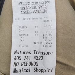 Natures's Treasures - Origional price for the stone.