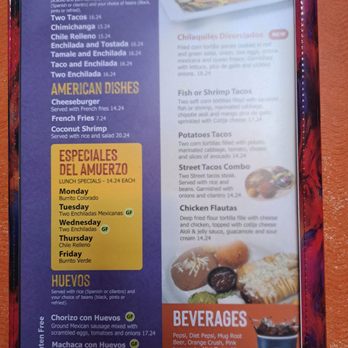 El Tapatio - Menu - Lunch Specials Mon to Fri 11 AM to 3 PM - Mexican Near Me - Citrus Heights, California