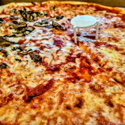 Randazzo Pizzeria & Family Restaurant - Large half-mushroom pizza.