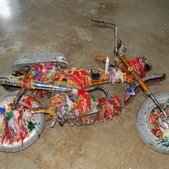 Rubell Museum - 2011 Art Basel-don't like-scooter with melting candles and wax - Art Museums Near Me - Miami, Florida