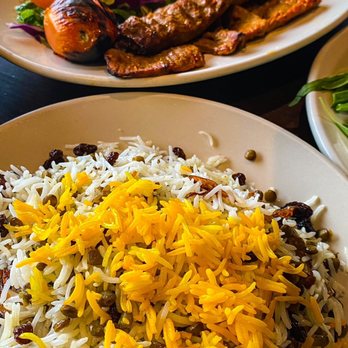 Ali Baba Persian Restaurant - Adas Polo and 29. Beef Soltani Kabob - Middle Eastern Near Me - Granada Hills, California