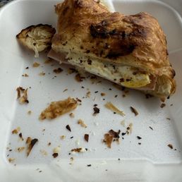 Breakfast ham, egg, and cheese croissant
