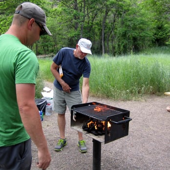 Lair o' the Bear Park - Grill in picnic area. - Hiking Near Me - Idledale, Colorado