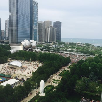 Cindy's Rooftop - The Bean from balcony view - New American Near Me - Chicago, Illinois Cindy's Rooftop - The Bean from balcony view - New American Near Me - Chicago, Illinois