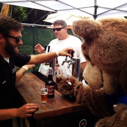 California Beer Festival - Bear drinking Kombucha at a beer fest. Perfectly normal, perfect healthy.