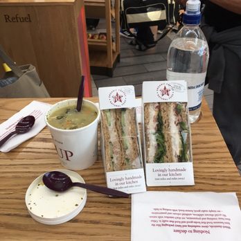 Pret A Manger - Chicken broccoli soup, tuna sandwich, and the classic club sandwich, plus water for about £11 - Coffee & Tea Near Me - London, XGL Pret A Manger - Chicken broccoli soup, tuna sandwich, and the classic club sandwich, plus water for about £11 - Coffee & Tea Near Me - London, XGL