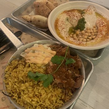 Taboonette - Hummus Bowl,  Pulled Pork Pan with Yellow-Vermicelli Rice - Mediterranean Near Me - New York, New York