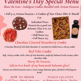 Bombardier Barn - valentine's Day menu 2026 - Bakeries Near Me - Berlin, Connecticut