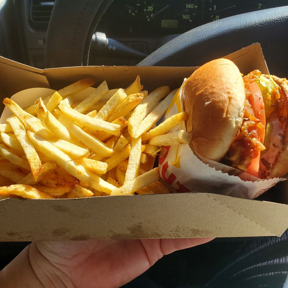 In-N-Out Burger - Like the "eat in your car" box. If not its bagged regularly - Fast Food Near Me - Gilbert, Arizona