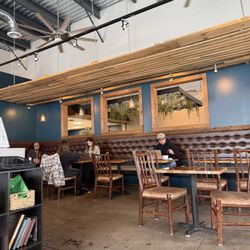 Annie's Coffee and Creamery - Half of the inside booth seating area across from the counter