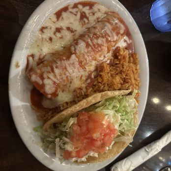 Casa Corona - Create Your Own Combo | 2 Items  (Ground beef taco & chicken enchilada, double rice) - Mexican Near Me - Fresno, California