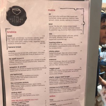 The Missing Piece - Menu - Cafes Near Me - North Ryde, NSW The Missing Piece - Menu - Cafes Near Me - North Ryde, NSW