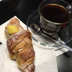 Bistrot Fiumicino - Croissant w/ Vanilla Cream and Americano Coffee