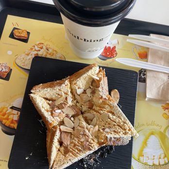 Sulbing - Injeolmi toast (THE BEST) & cappuccino - Desserts Near Me - Santa Clara, California Sulbing - Injeolmi toast (THE BEST) & cappuccino - Desserts Near Me - Santa Clara, California