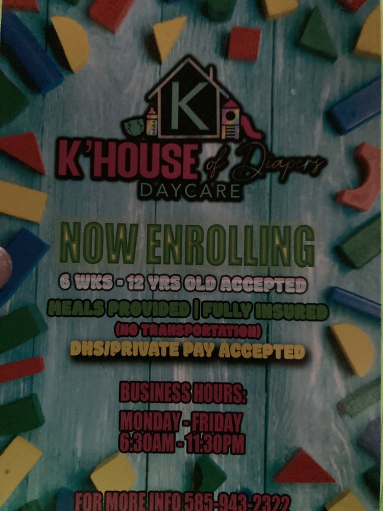 K’HOUSE OF DIAPERS DAYCARE 111 Shelter St, Rochester, NY Yelp