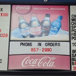 Amboy Express Line - Lunch menu board