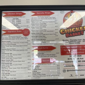 Chicken Basket - menu - Salad Near Me - Gaithersburg, Maryland