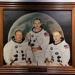 Armstrong Air & Space Museum - Armstrong,  Collins and Aldrin at Armstrong Air and Space Museum