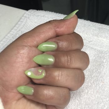 Natural Nails Salon - Dip green nails! Amazing for this month theme. - Nail Salons Near Me - Martinez, California