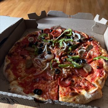 Vero Cucino Rustico - Pizza  Meat Supreme Pie  What the hell happen?? - Pizza Near Me - Middletown, Connecticut
