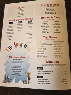 Menu photo 1 The Iron Oar Pub & Grill Riverdale, ND
