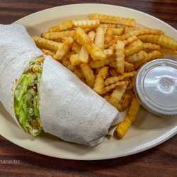 Four Peas In A Pod - Buffalo Chicken Wrap with French Fries and Ranch
