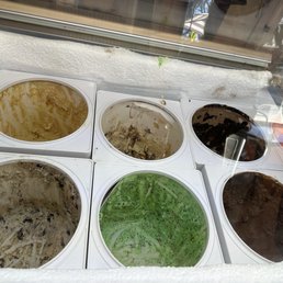 Empty ice cream containers