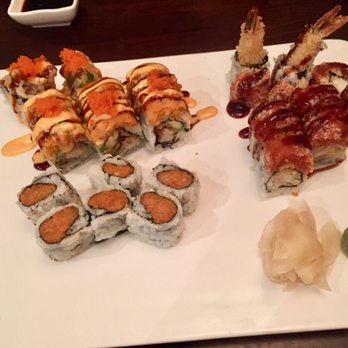 One Third Asian House - Godzilla and Dragon rolls with a spicy salmon roll - Sushi Bars Near Me - Saint Johns, Florida One Third Asian House - Godzilla and Dragon rolls with a spicy salmon roll - Sushi Bars Near Me - Saint Johns, Florida