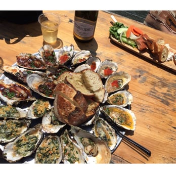 The Marshall Store - Crazy delicious! Variety of all their cooked oysters, smoked fish plate, Sauv Blanc. Expensive but worth it! - Seafood Near Me - Marshall, California