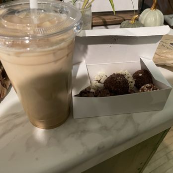 Sweet Joy Brazilian Cafe - PUMPKIN SPICE ICED LATTE with box of 9 BRIGADEIRO - Cafes Near Me - Milwaukee, Wisconsin Sweet Joy Brazilian Cafe - PUMPKIN SPICE ICED LATTE with box of 9 BRIGADEIRO - Cafes Near Me - Milwaukee, Wisconsin