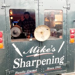 Photo of Mike & Son Sharpening Service - Brooklyn, NY, US. Mike in his cute little truck waving to me!