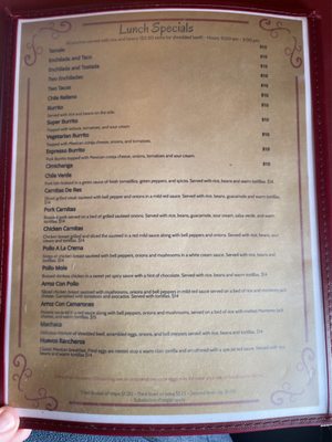 Menu photo 4 Colonial Mexican Restaurant Coquille, OR