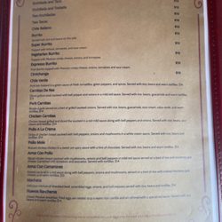 Colonial Mexican Restaurant - Menu