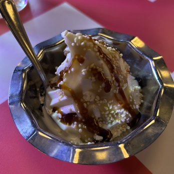 Laser Wolf - Vanilla soft serve with tahini hard shell and caramel and brown sugar! - Middle Eastern Near Me - Philadelphia, Pennsylvania