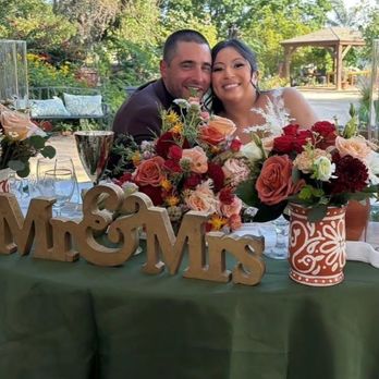 Sandra Nicole Designs - Our sweetheart table that she decorated. Vases from dollar tree were her suggestion we just hand painted them - Wedding Planning Near Me - Rancho Cucamonga, California Sandra Nicole Designs - Our sweetheart table that she decorated. Vases from dollar tree were her suggestion we just hand painted them - Wedding Planning Near Me - Rancho Cucamonga, California