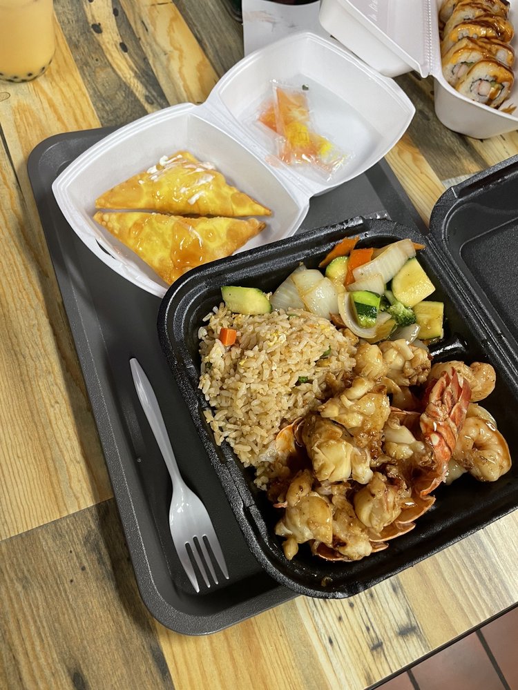 Food from Kamikaze Hibachi and Sushi