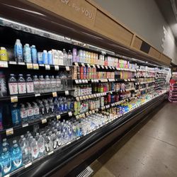 Raley's - Health fridge section, waters, coconut waters, kombucha (back left of store)