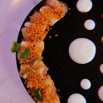 Plank Provisions - YELLOWTAIL SASHIMI buttermilk, yuzu, asian pear, radish, merquén, toasted quinoa - Seafood Near Me - Austin, Texas Plank Provisions - YELLOWTAIL SASHIMI buttermilk, yuzu, asian pear, radish, merquén, toasted quinoa - Seafood Near Me - Austin, Texas