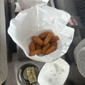 Big Oak Drive In & Bar-B-Que - Hush puppies with ketchup and butter - Barbeque Near Me - Salter Path, North Carolina