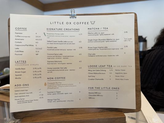 Menu photo 2 Little Ox Coffee Fullerton, CA Menu photo 2 Little Ox Coffee Fullerton, CA
