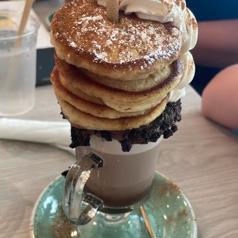 Bistro Cafe - Pancake hot chocolate -- order with a side and it's a meal - Breakfast & Brunch Near Me - Miami, Florida Bistro Cafe - Pancake hot chocolate -- order with a side and it's a meal - Breakfast & Brunch Near Me - Miami, Florida