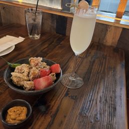 Karaage and Lichi Li Cocktail