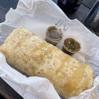 Corner Cottage - Breakfast burrito and extra hot sauce on the side - American Near Me - Burbank, California