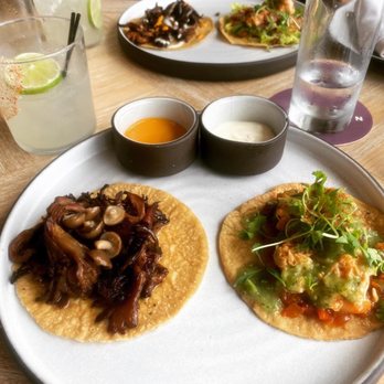 Maximón - Smoked and pickled mushroom taco and blue crab with shrimp taco - Latin American Near Me - Baltimore, Maryland Maximón - Smoked and pickled mushroom taco and blue crab with shrimp taco - Latin American Near Me - Baltimore, Maryland