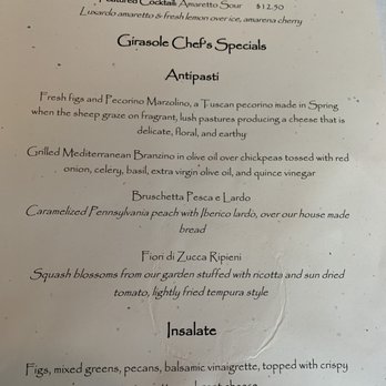Girasole - Dinner menu - Italian Near Me - The Plains, Virginia Girasole - Dinner menu - Italian Near Me - The Plains, Virginia